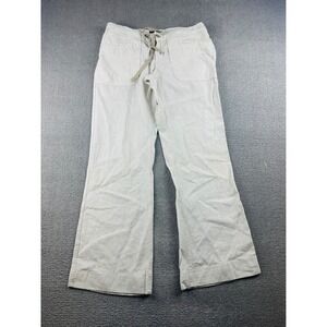 The North Face Pants Women 6 Beige Tan Linen Cotton Drawstring Pockets